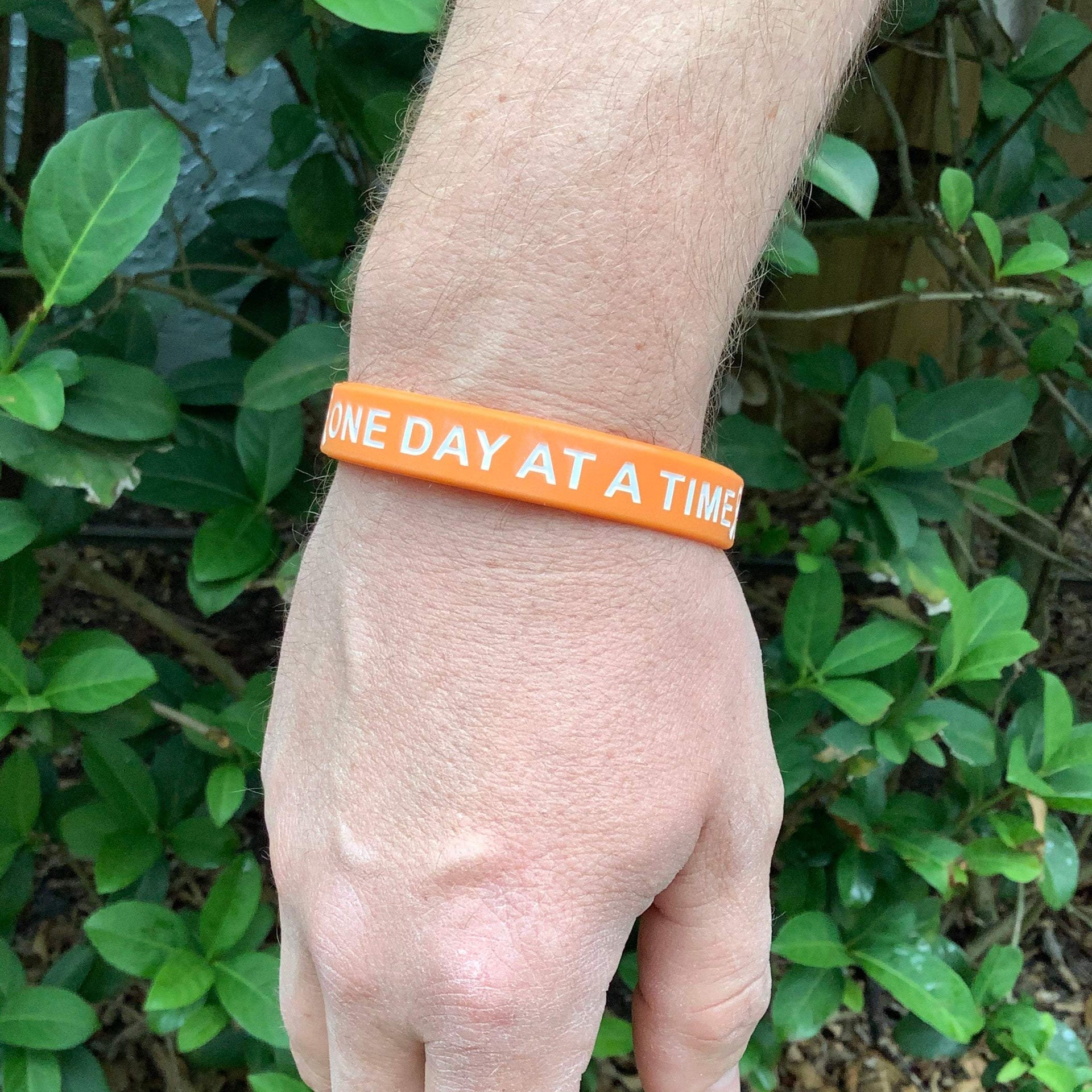 Orange Wristband - One Day At A Time Silicone Cancer Awareness Bracelet