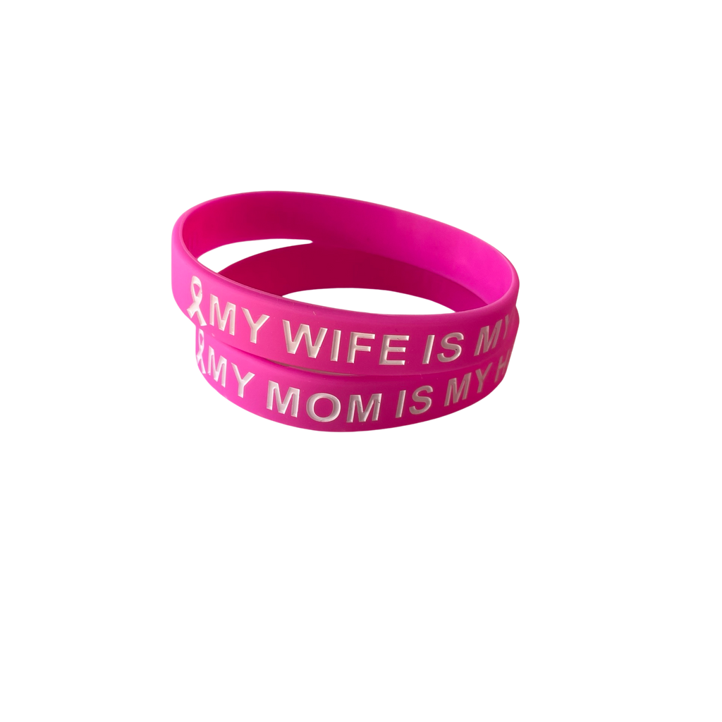 Pink and White My Loved One is My Hero - honor wristband