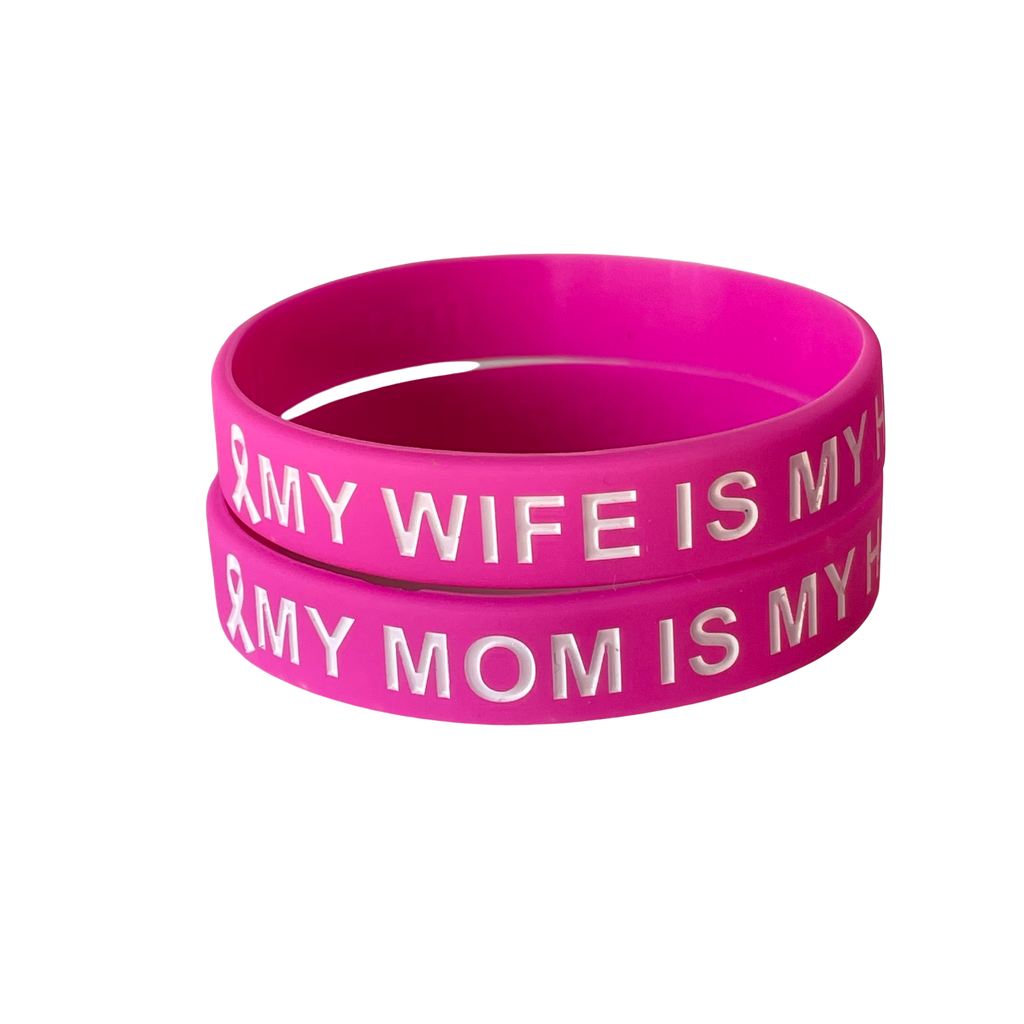 Pink and White My Loved One is My Hero - honor wristband