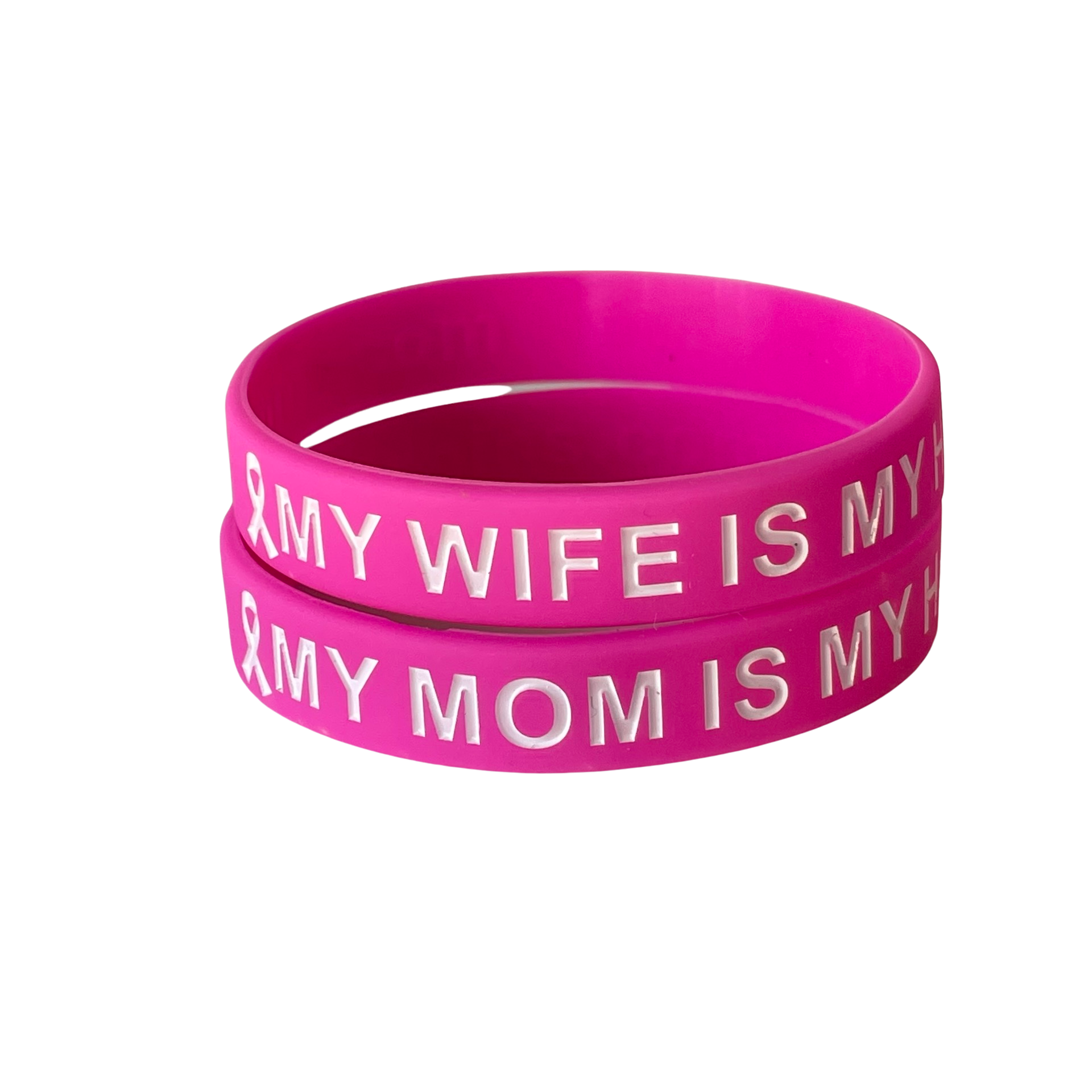 Pink and White My Loved One is My Hero - honor wristband