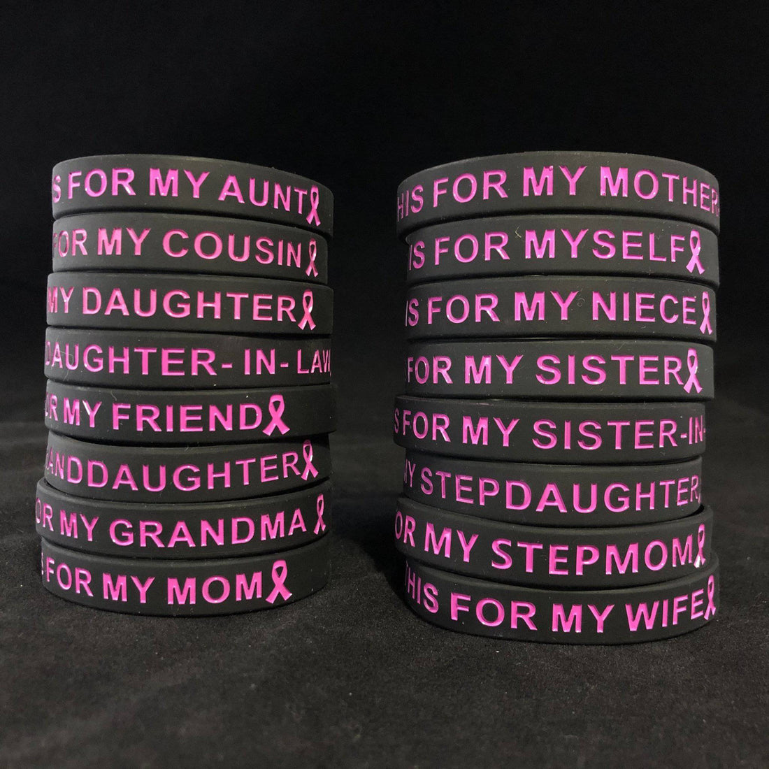 Pink & Black I Wear This For My  Wristband