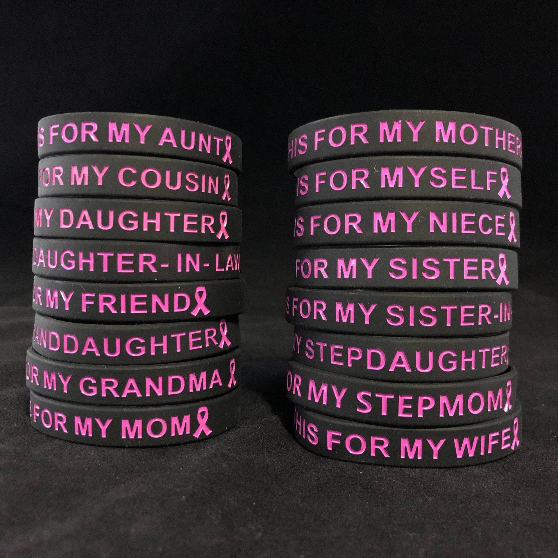 Pink & Black I Wear This For My  Wristband