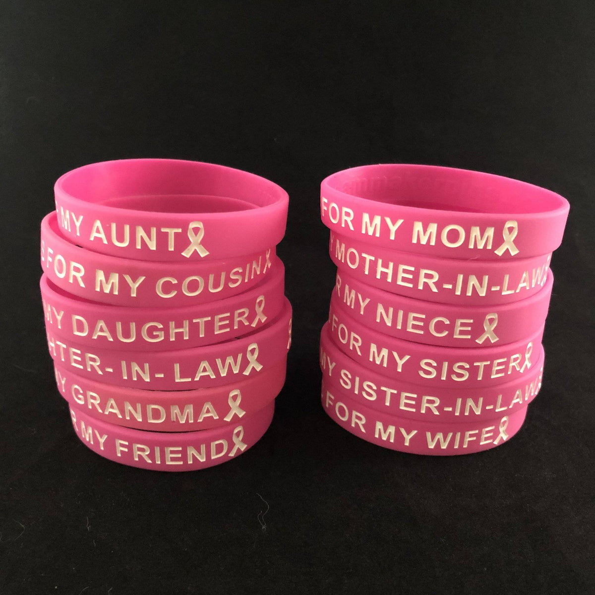 Silicone Wristband Pink Breast Cancer Awareness - Durable 8 Inch Motivational Band
