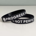 Progress Not Perfection With Recovery Symbol | Silicone Wristband