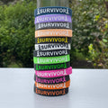 Survivor Silicone Wristband - Awareness Ribbon Cause Band for Strength & Hope