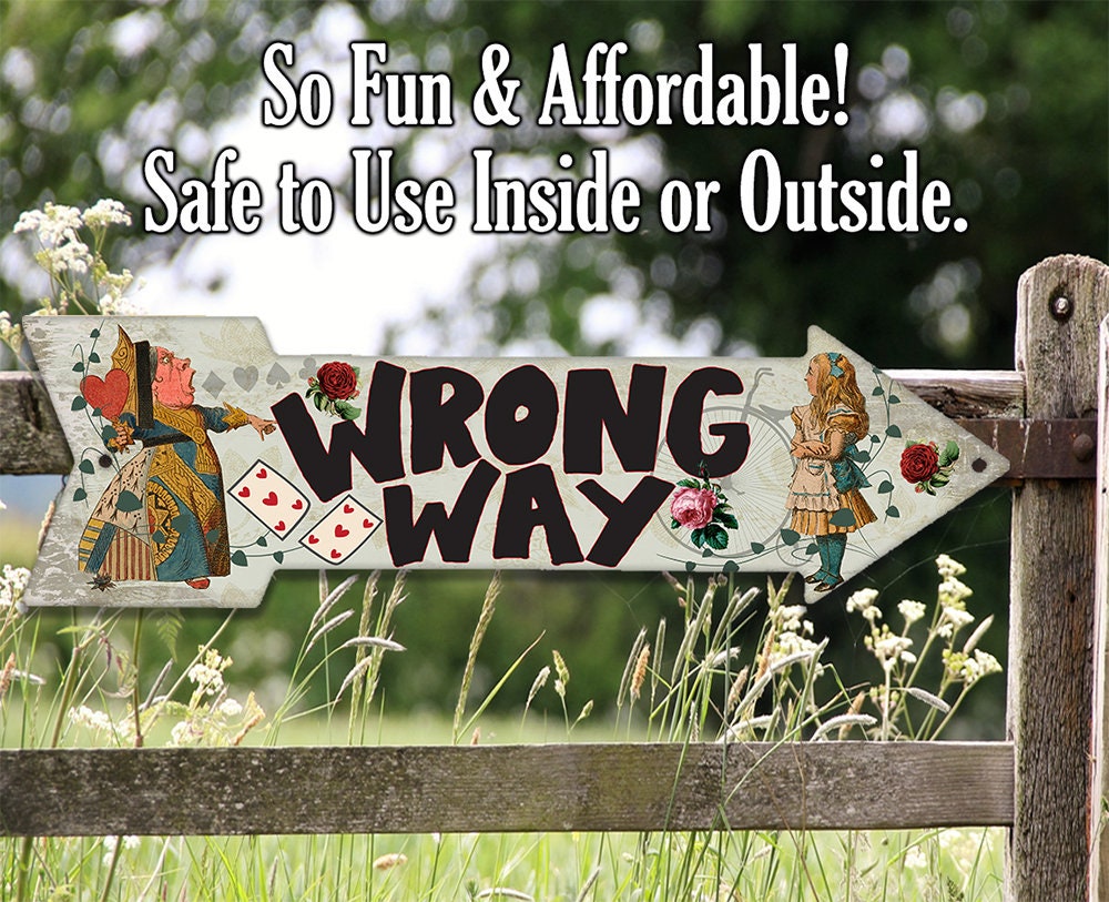 Wrong Way - Directional Arrow - Metal Sign