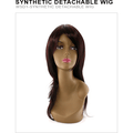 Modern two-tone synthetic detachable wig in black and burgundy
