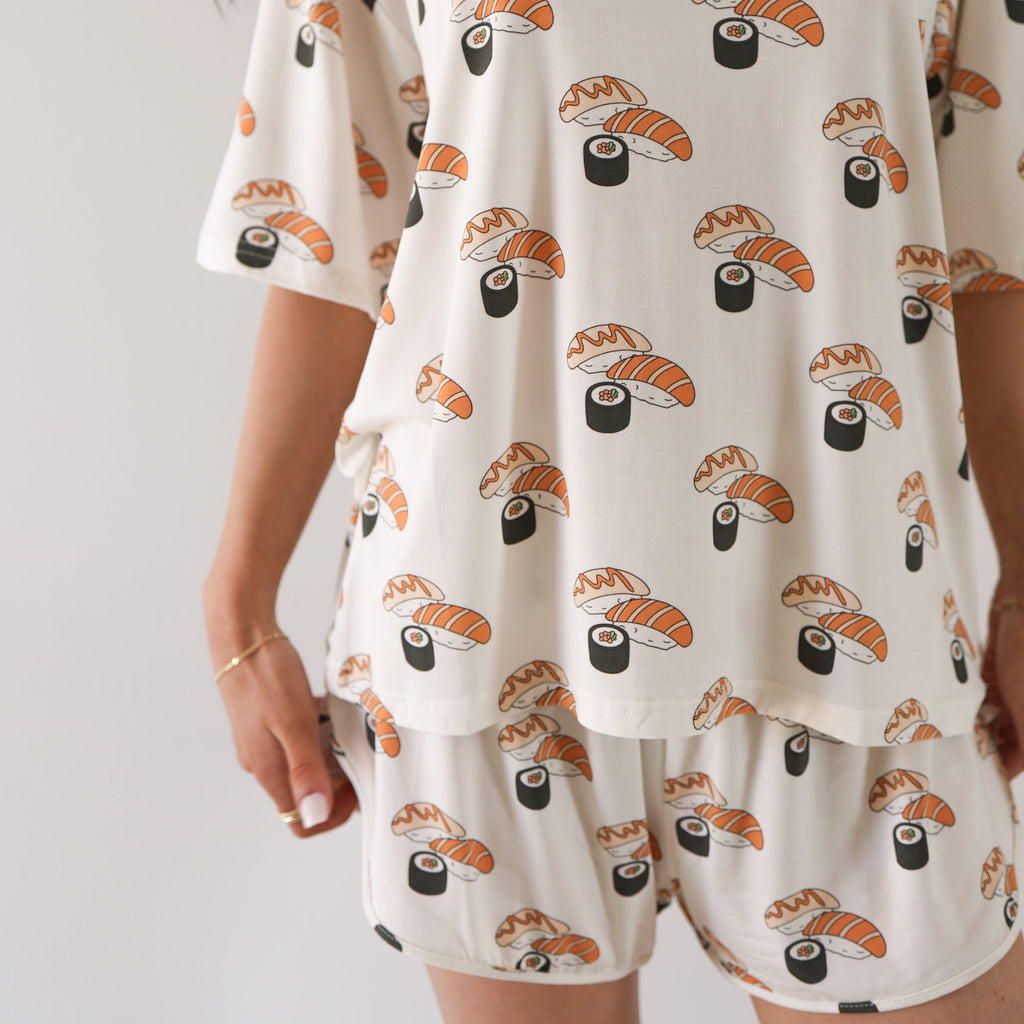 Women's Sushi Print Bamboo Short Set Loungewear - Image 2
