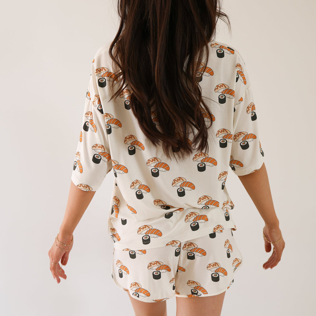Women's Sushi Print Bamboo Short Set Loungewear - Image 5