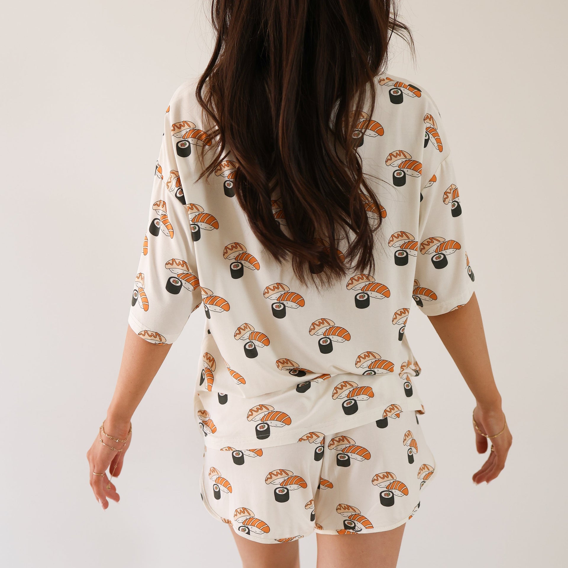 Women's Sushi Print Bamboo Short Set Loungewear - Image 5