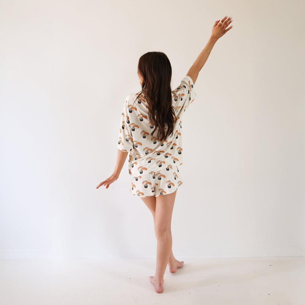 Women's Sushi Print Bamboo Short Set Loungewear - Image 3