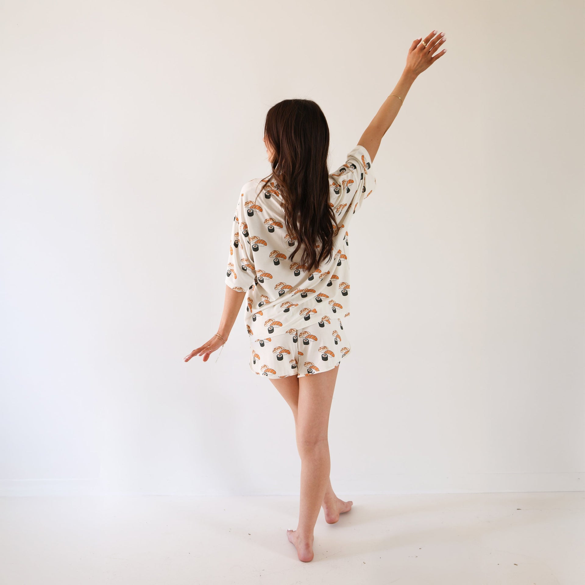 Women's Sushi Print Bamboo Short Set Loungewear - Image 3