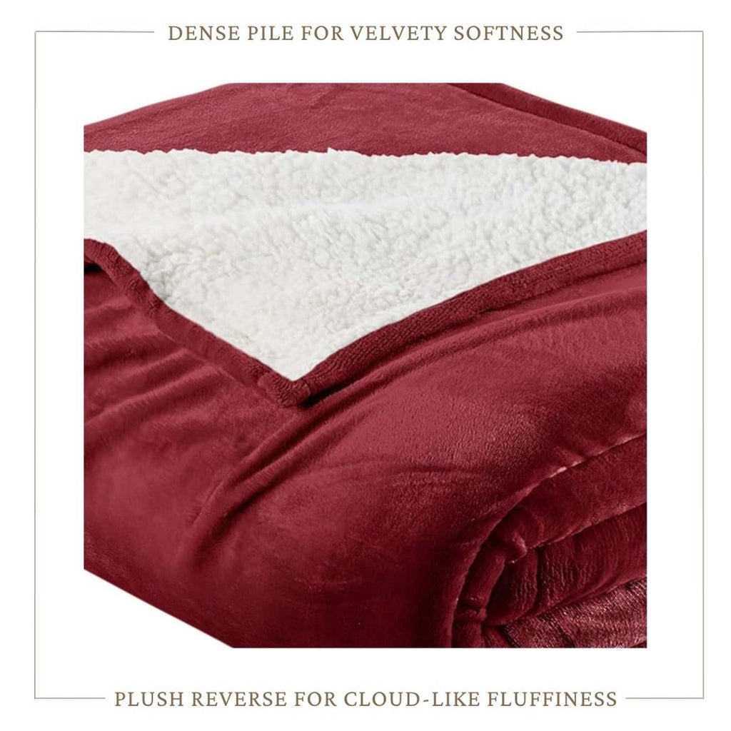 White Velvet Plush Sherpa Reversible Bed Blanket Ultra Soft - Image 44