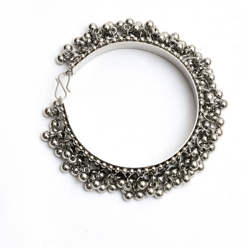 Handcrafted Oxidised Silver-Plated Ghungroo Bracelet