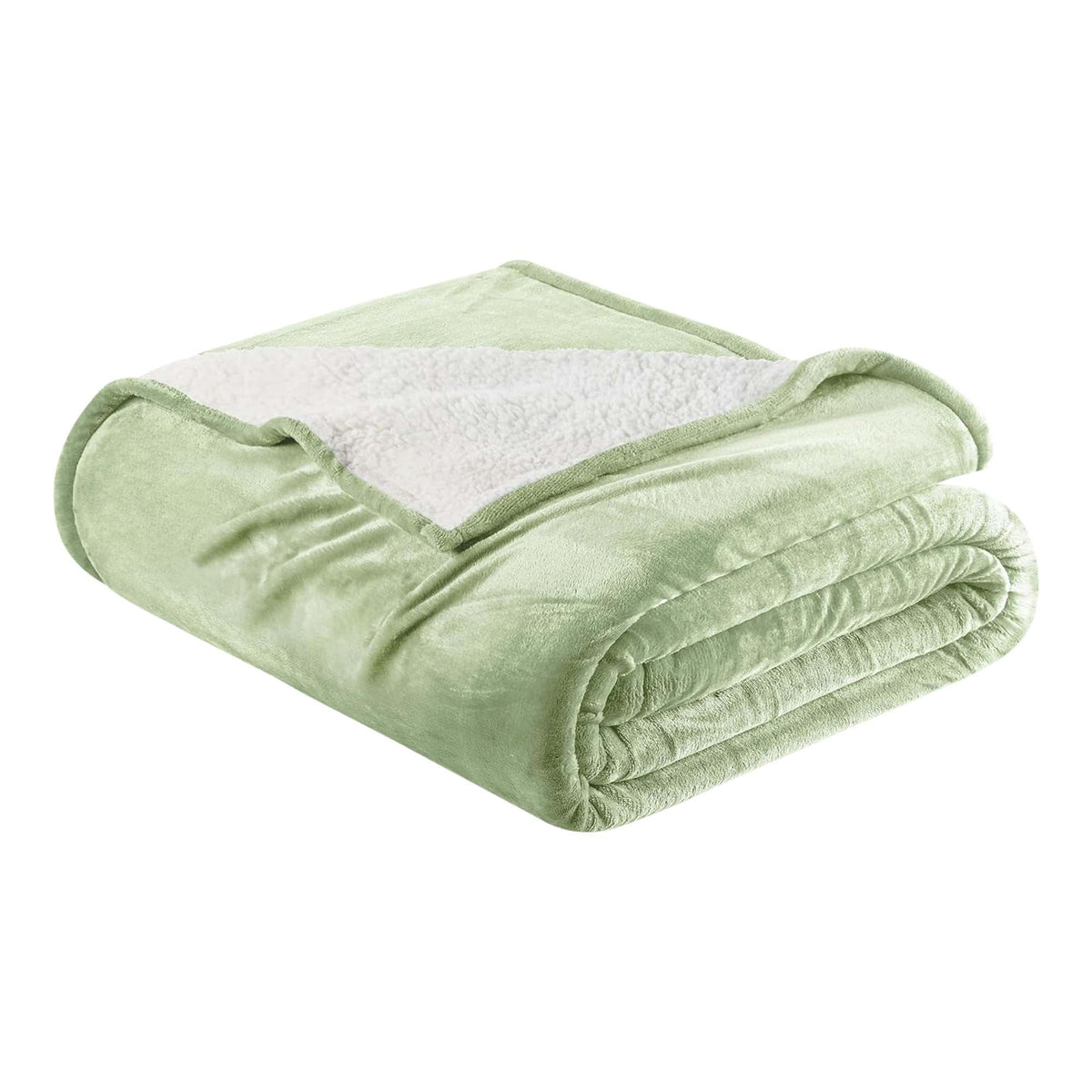 White Velvet Plush Sherpa Reversible Bed Blanket Ultra Soft
