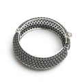 Handcrafted silver-plated bracelet with screw-type detail