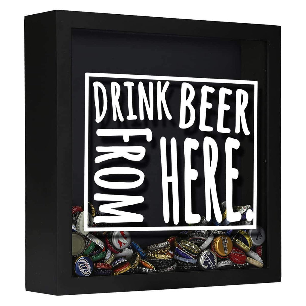 Wyoming Drink Beer From Here Beer Cap Shadow Box