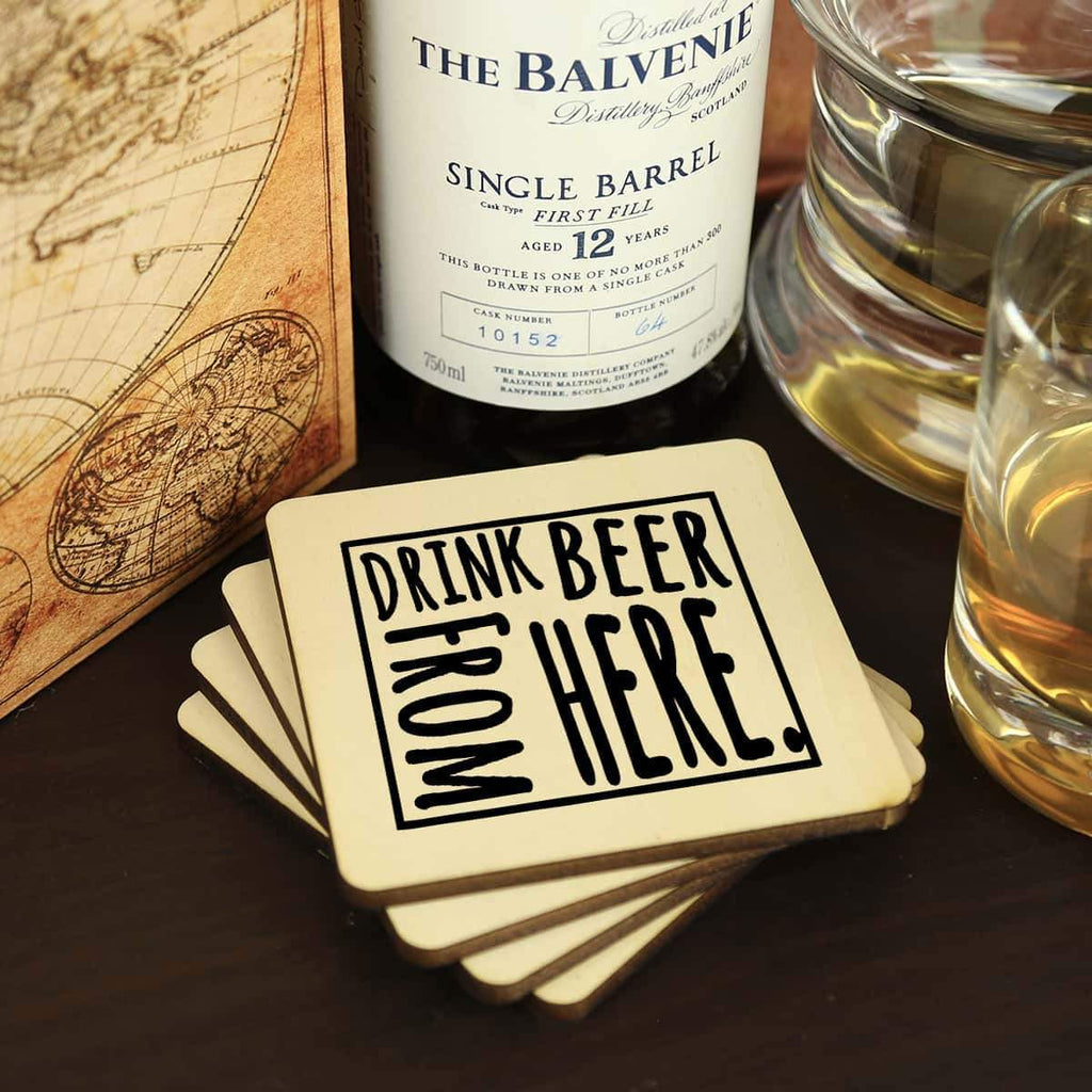 Wyoming Drink Beer From Here Coasters