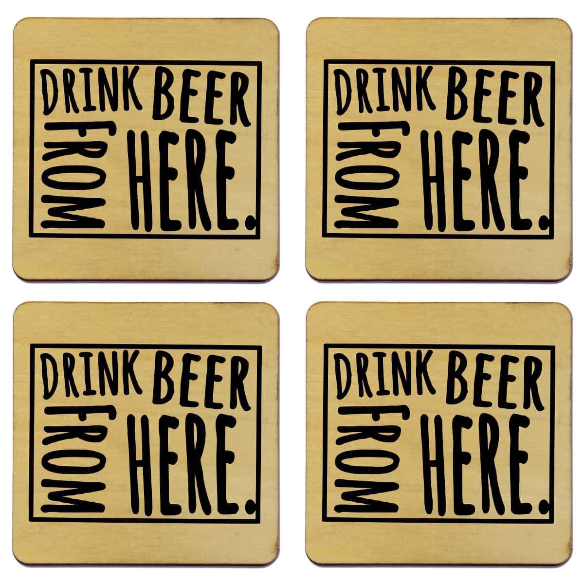 Wyoming Drink Beer From Here Coasters