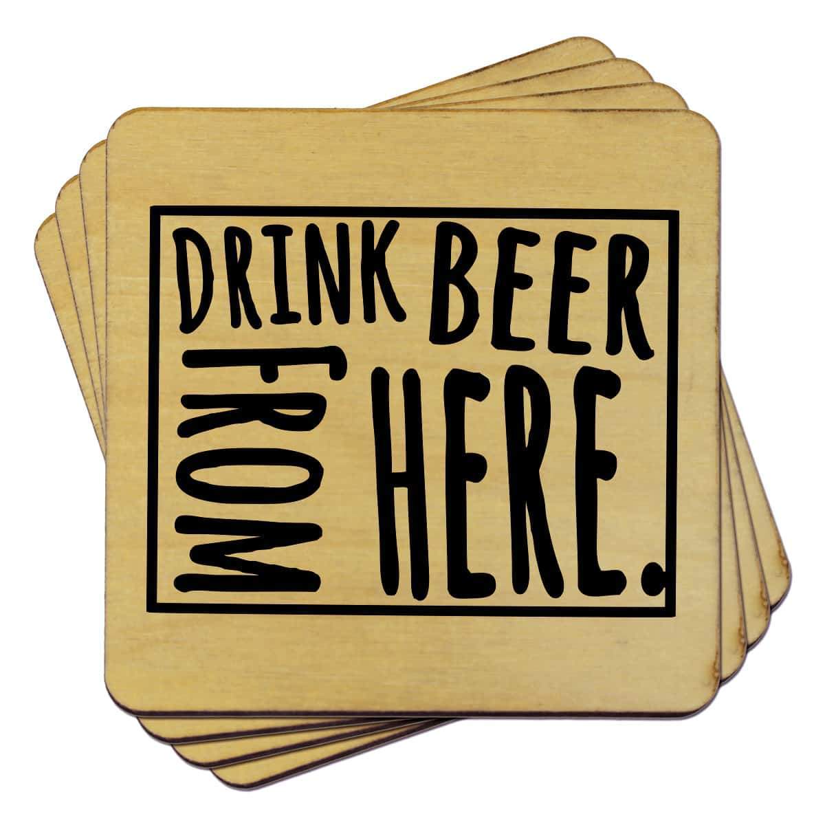 Wyoming Drink Beer From Here Coasters