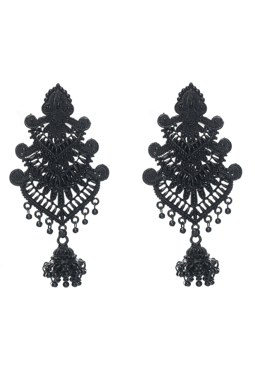 Johar Kamal elegant black earrings for women, perfect for party or casual wear