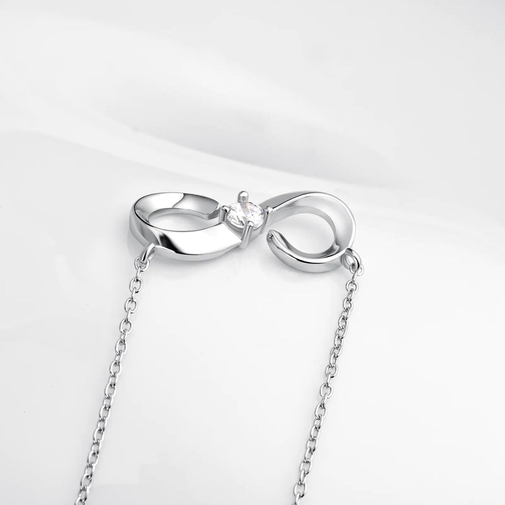 Diamond Pendant Necklace in 925 Sterling Silver for Women