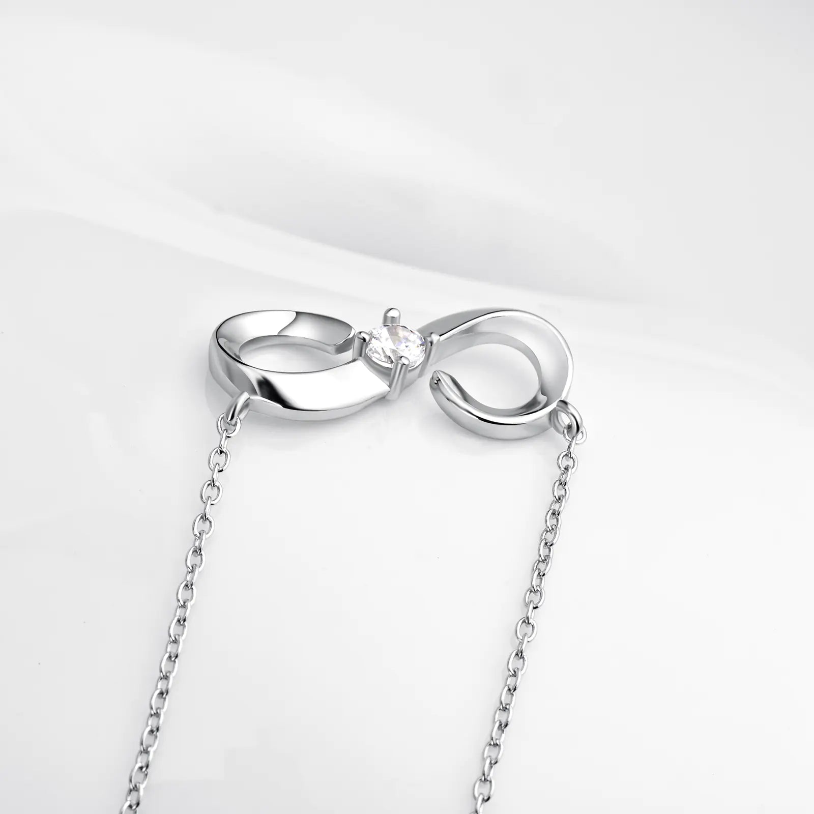 Diamond Pendant Necklace in 925 Sterling Silver for Women