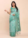 Shree Shyam Fashion Linen Cotton Sea Green Saree