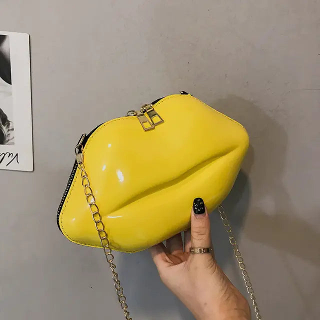 Mini Bags for Women 2023 New Fashion All-match Women's Shoulder Bag PU Solid Color Zipper Crossbody Patent Leather Lip Chain Bag