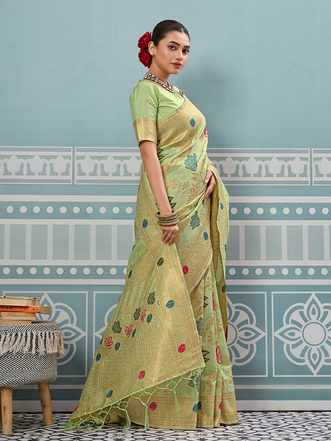 Shree Shyam Fashion Sea Green Silk Saree