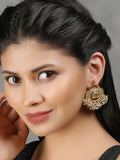 Joban Fashion Women Lotus Style Matte Gold Earrings