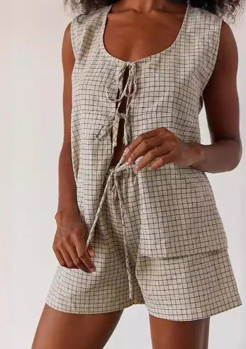 Women's Beach Two-Piece Set with Shorts and Top (One Set)