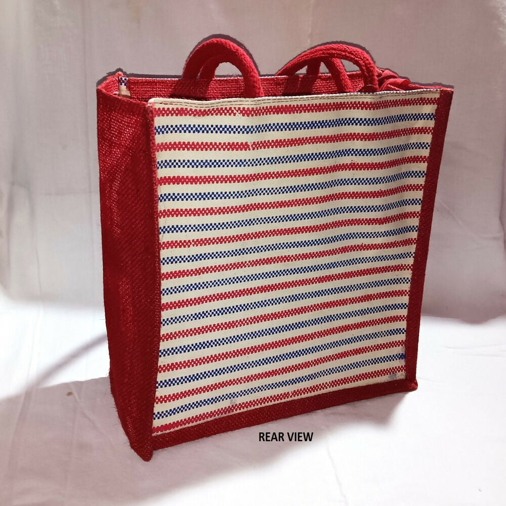 Eco-Friendly Jute Ladies Fashion Bags Combo - Striped Boho Set