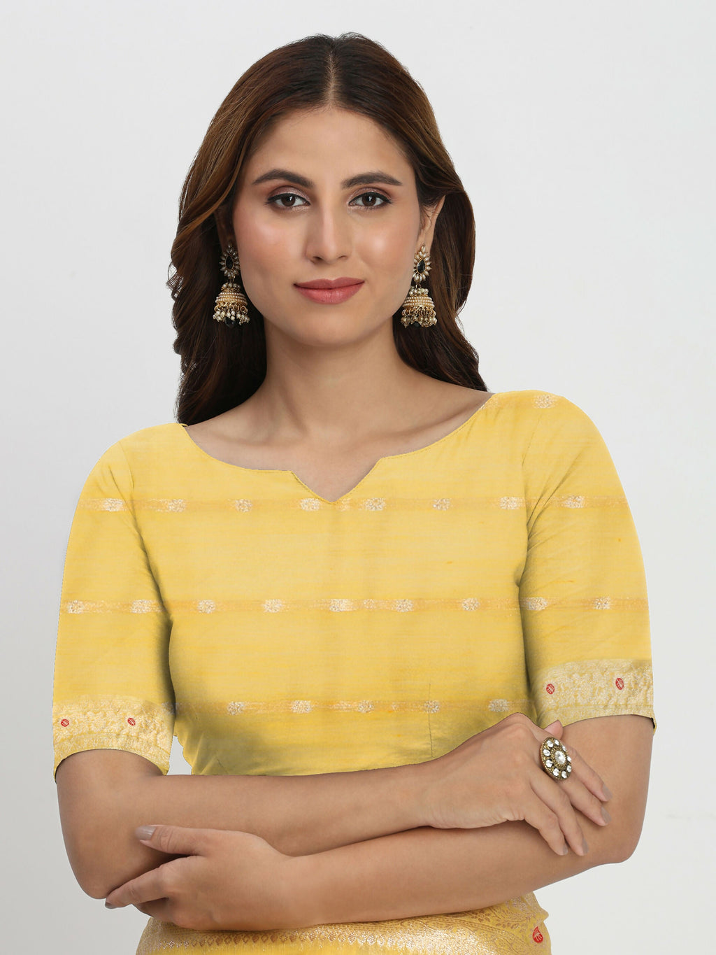 Shree Shyam Fashion Linen Cotton Yellow Saree