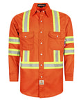 BOCOMAL FR Shirts for Men Hi Vis High Visibility 6.5oz Lightweight Type O Flame Resistant Refective Safety Shirt