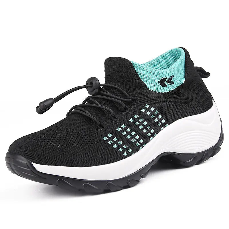 1855 Women's Knit Sneakers with Thick Wedge Sole