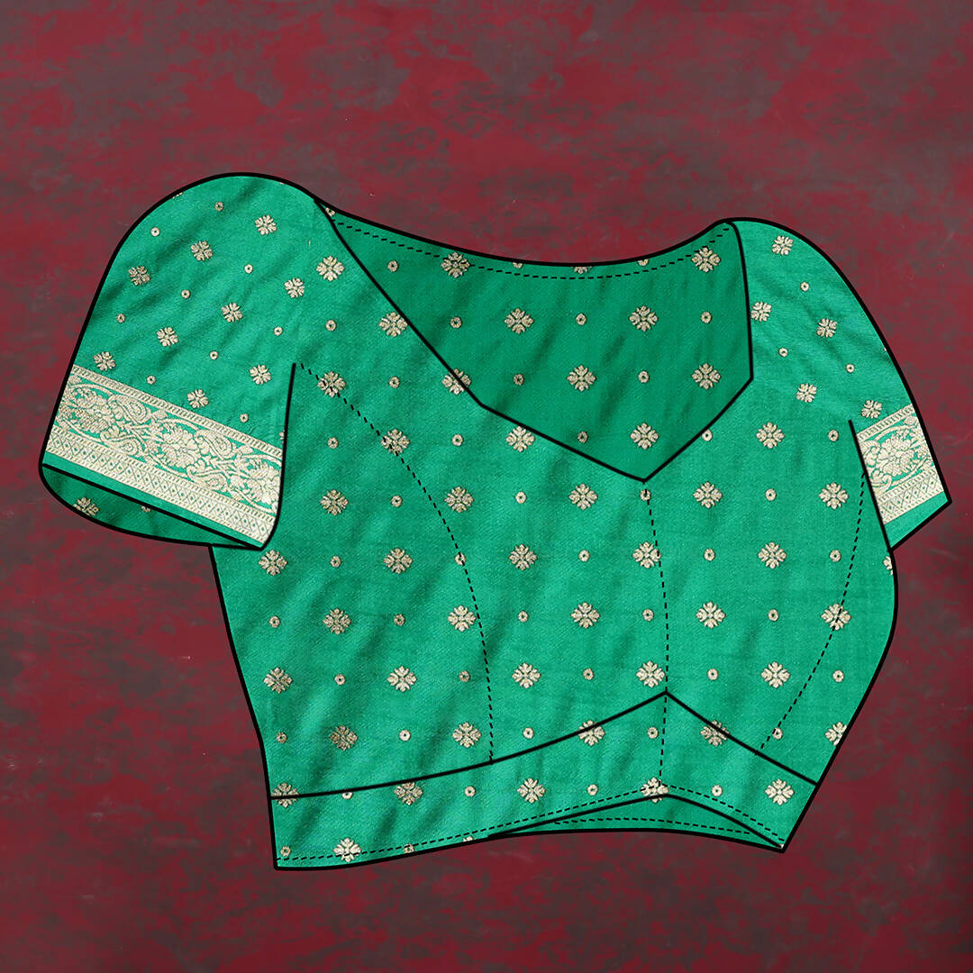 Wine & Green Patola Silk Saree with Meenakari Woven Design