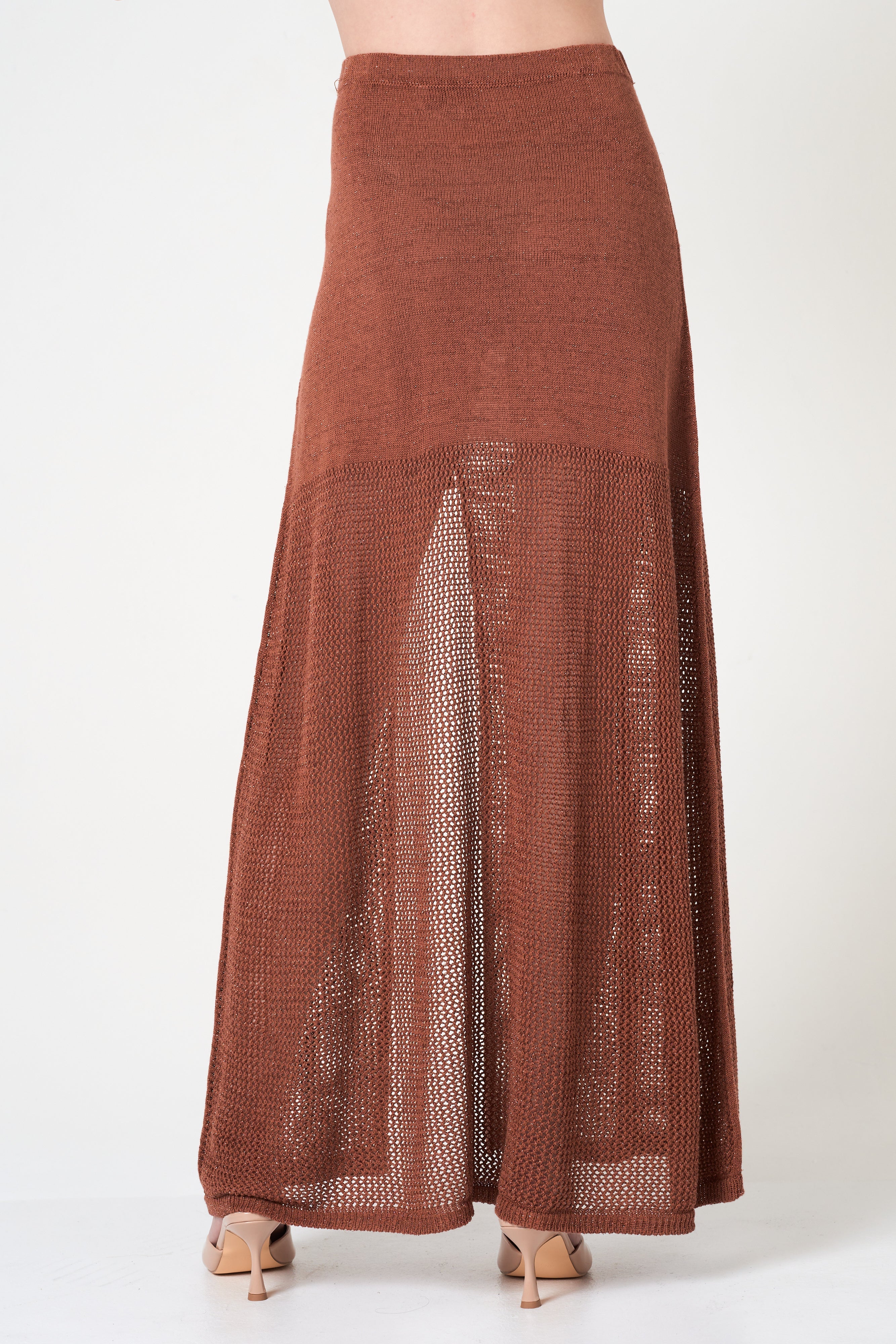 Luxe Long Skirt in Brick
