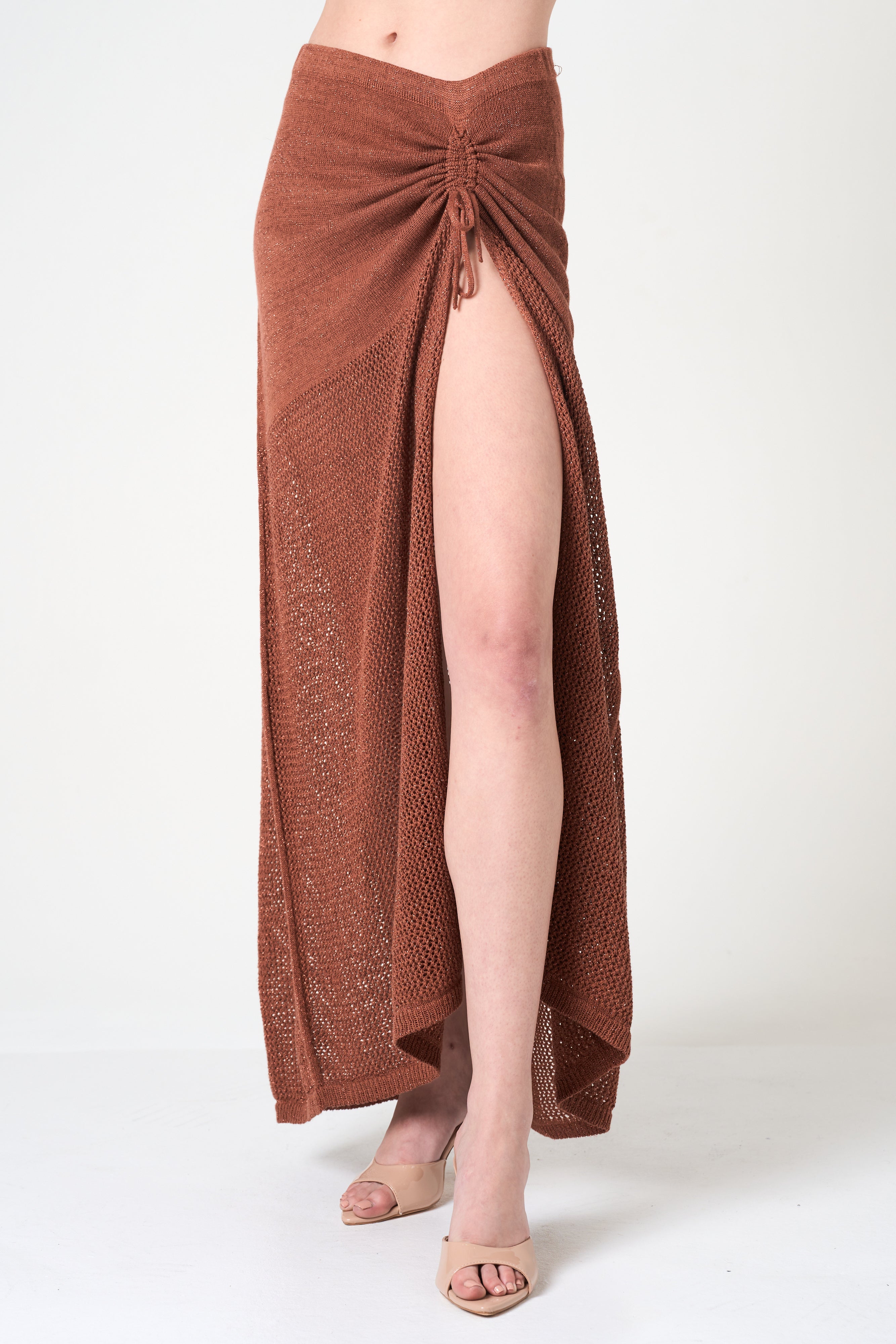 Luxe Long Skirt in Brick