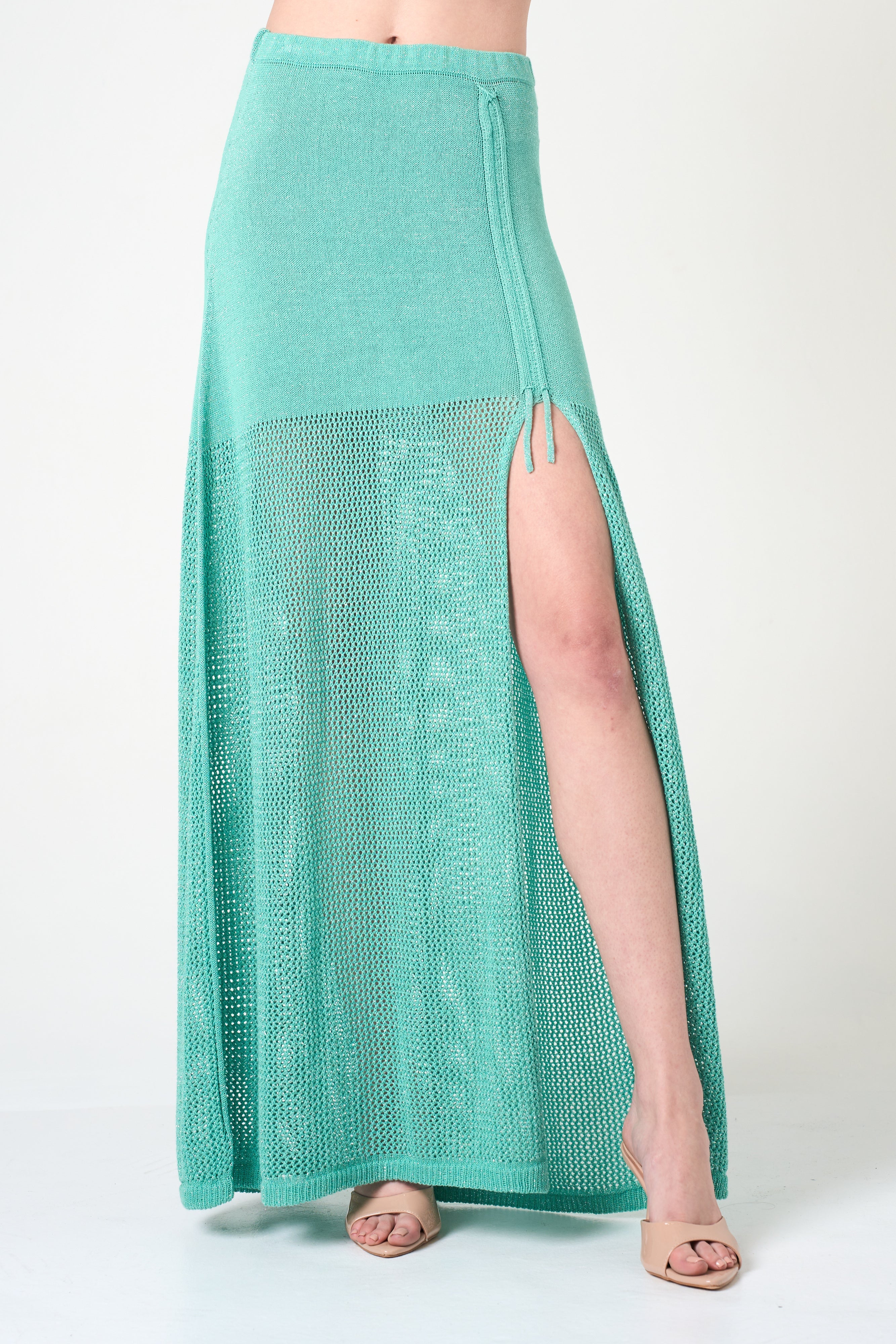Luxe Long Skirt in Aqua