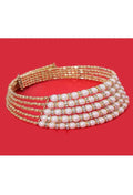 Johar Kamal gold-plated Hasli choker necklace with cream pearls and oxidised finish