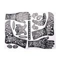 Henna Tattoo Kit StencilsTemporary Reusable Unisex Tattoo Sets Self-Adhesive Indian Arabian Temporary Tattoo Templates Kit for Body Paint