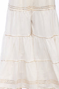 Off White Cotton Sharara Pants with Traditional Gota Work Details