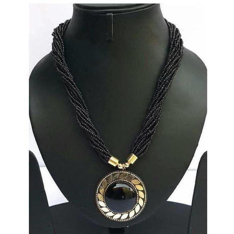 Modern black beaded necklace designed for a sleek and sophisticated look