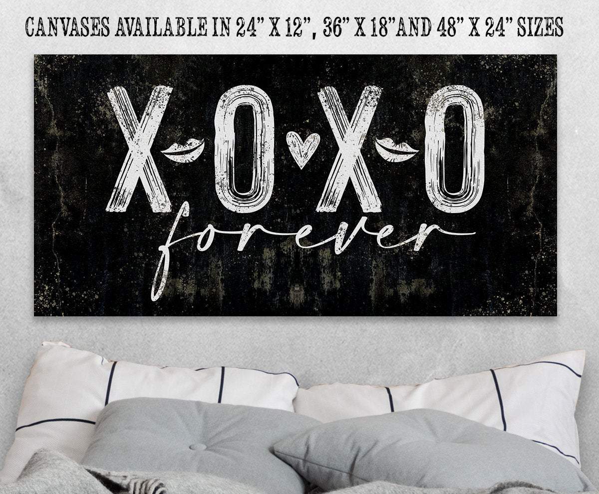 XOXO Forever Canvas Wall Art Black and White Modern Home Decor - Image 2