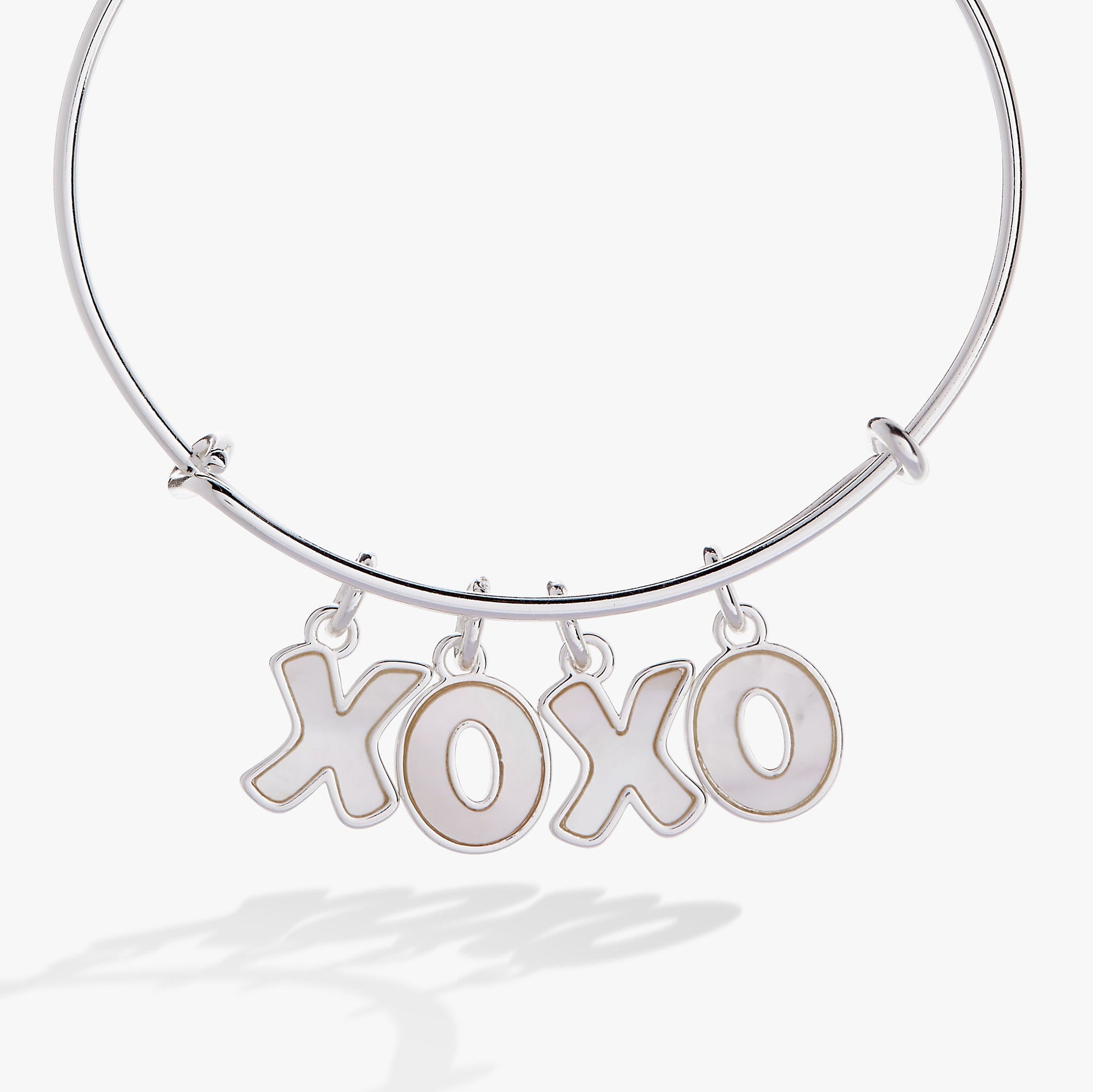XOXO Charm Bangle Bracelet with Mother of Pearl Finish