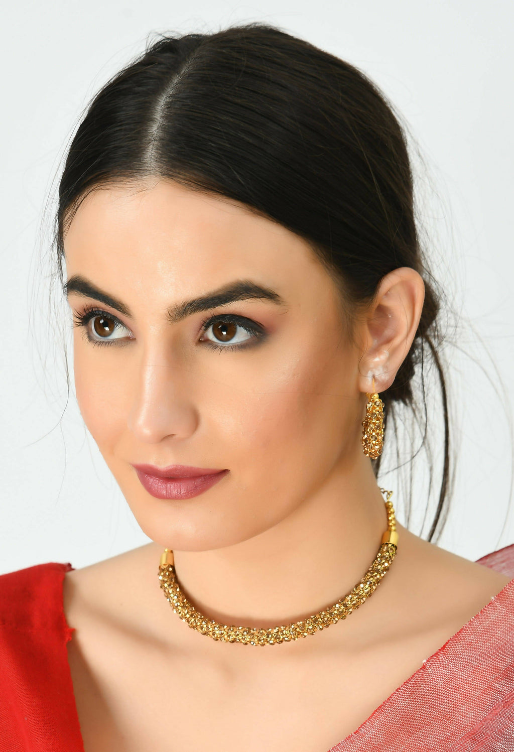 Gold-Polished Brass Hasli Design Statement Choker