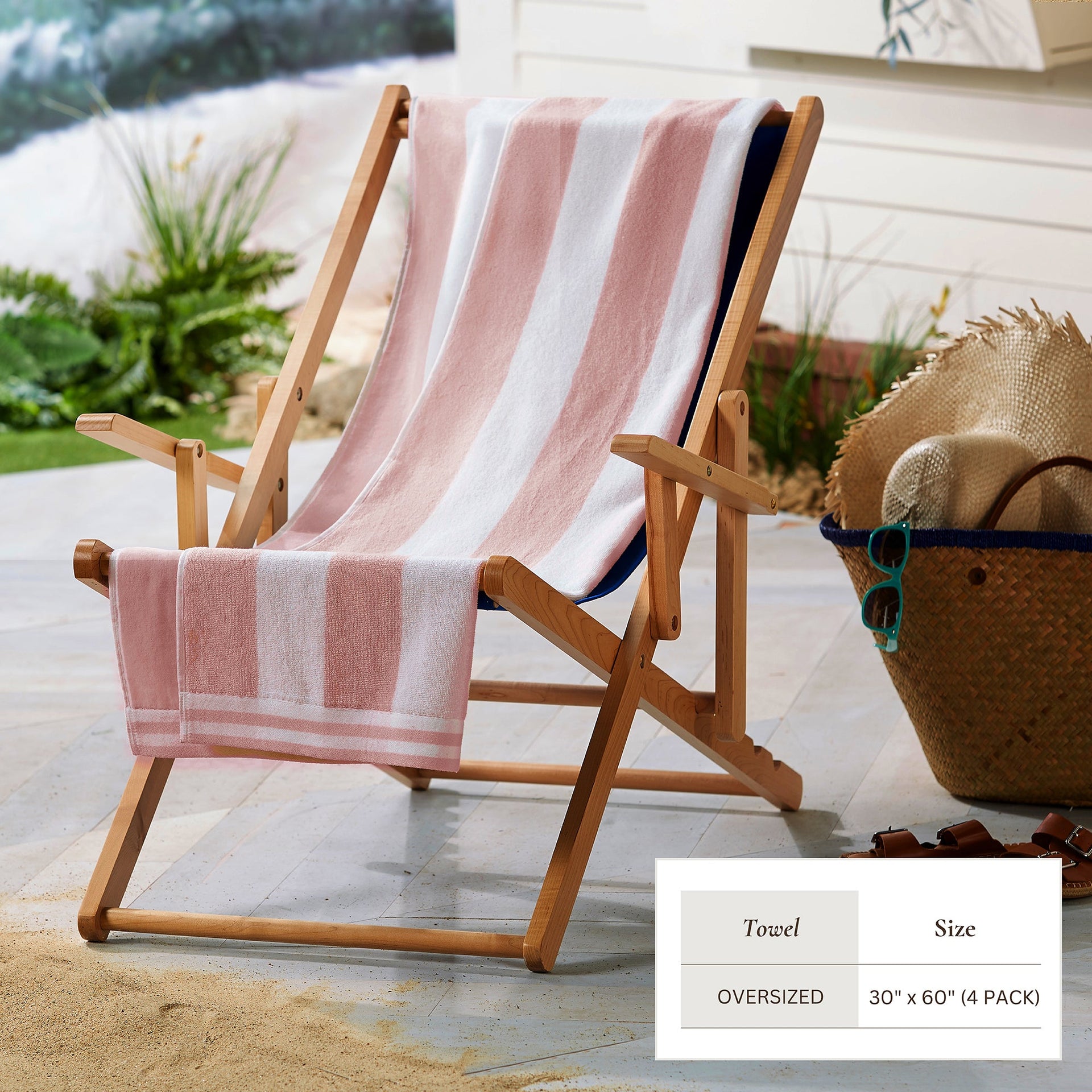 Striped Cabana Beach Towel 100% Cotton Ultra-Soft Pool Towel