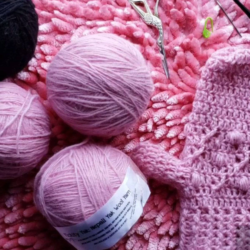 X's and O's Beanie and Mittens Crochet Kit with Yak Wool
