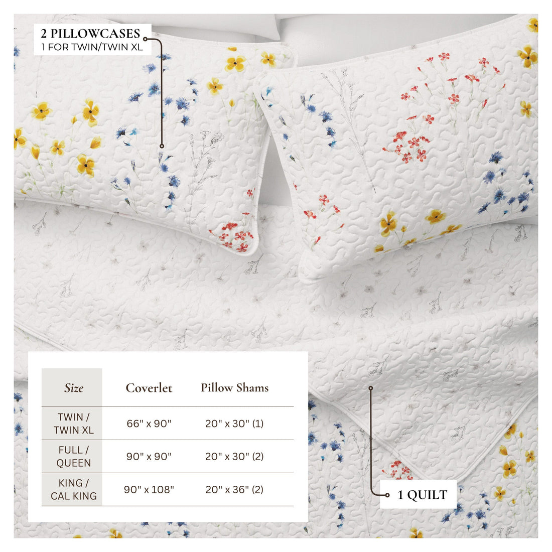 Wildflower Floral Quilt Set - Marianne Collection
